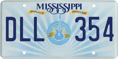 MS license plate DLL354