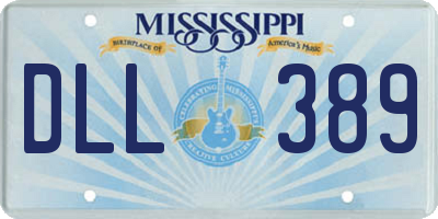 MS license plate DLL389