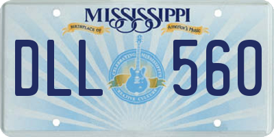 MS license plate DLL560
