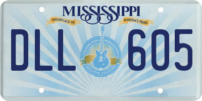 MS license plate DLL605