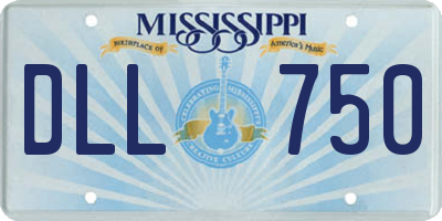 MS license plate DLL750