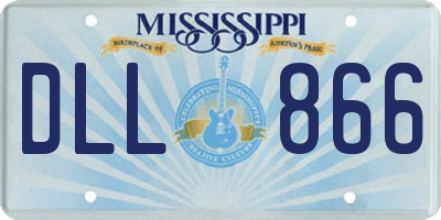 MS license plate DLL866
