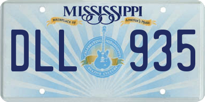MS license plate DLL935