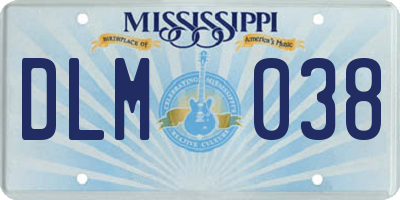 MS license plate DLM038
