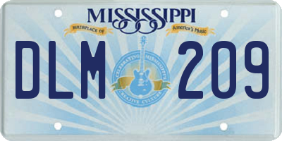 MS license plate DLM209
