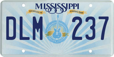 MS license plate DLM237