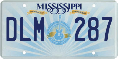 MS license plate DLM287