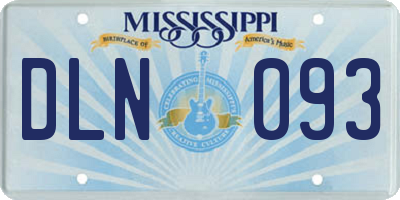 MS license plate DLN093