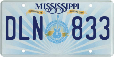 MS license plate DLN833