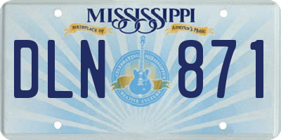 MS license plate DLN871