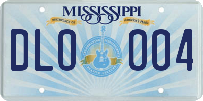 MS license plate DLO004