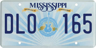 MS license plate DLO165
