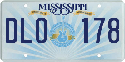 MS license plate DLO178