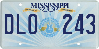 MS license plate DLO243
