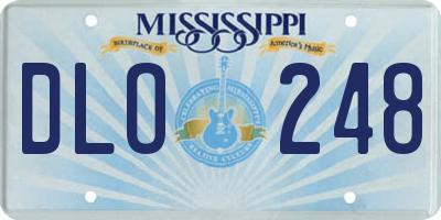 MS license plate DLO248