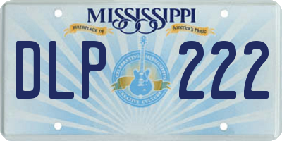 MS license plate DLP222
