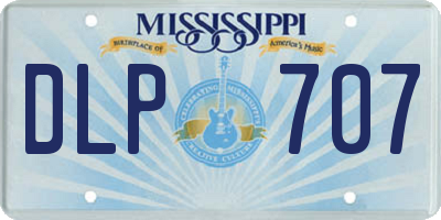MS license plate DLP707