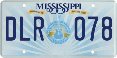 MS license plate DLR078