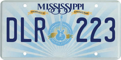 MS license plate DLR223