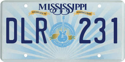 MS license plate DLR231