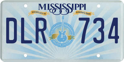 MS license plate DLR734