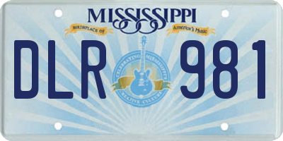 MS license plate DLR981