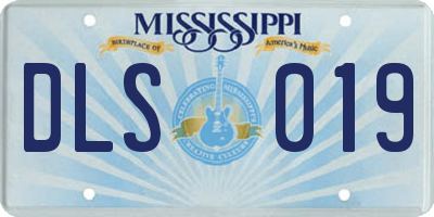 MS license plate DLS019