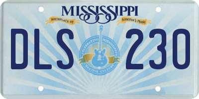 MS license plate DLS230