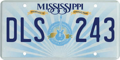 MS license plate DLS243