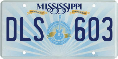 MS license plate DLS603