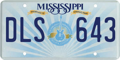 MS license plate DLS643