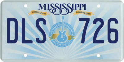 MS license plate DLS726