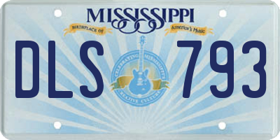 MS license plate DLS793