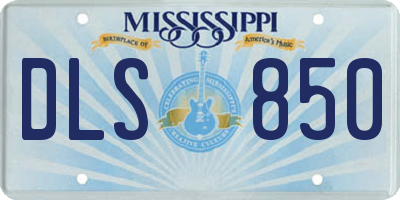 MS license plate DLS850