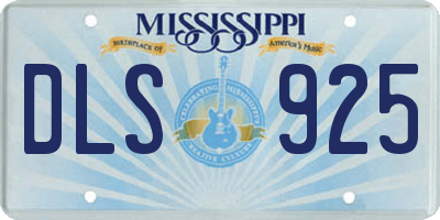 MS license plate DLS925