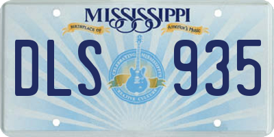 MS license plate DLS935