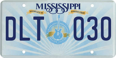 MS license plate DLT030