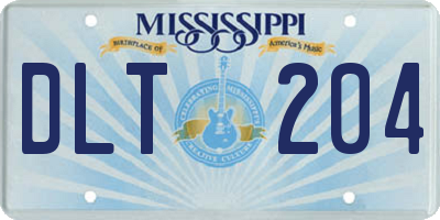 MS license plate DLT204