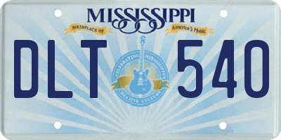 MS license plate DLT540