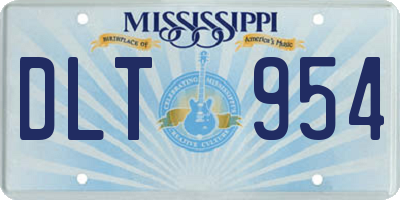 MS license plate DLT954