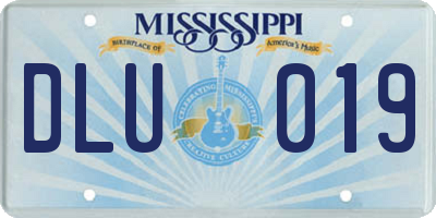 MS license plate DLU019