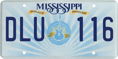 MS license plate DLU116