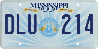 MS license plate DLU214