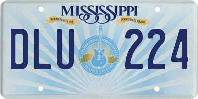 MS license plate DLU224