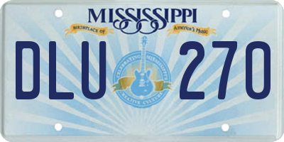 MS license plate DLU270