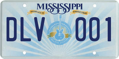 MS license plate DLV001