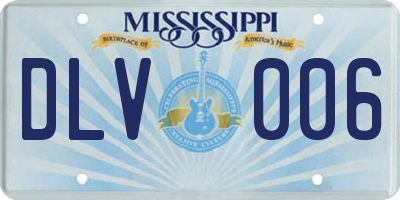 MS license plate DLV006