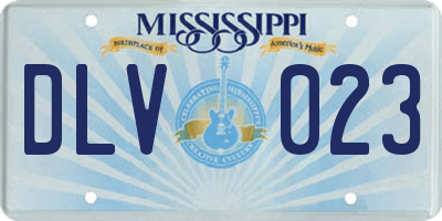 MS license plate DLV023