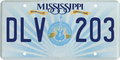 MS license plate DLV203