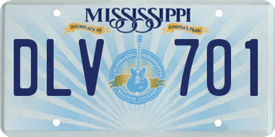 MS license plate DLV701